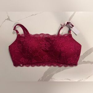 NWT Victoria's Secret Love Cloud Lace Straight-Neck Lounge Bra / Bralette Size L